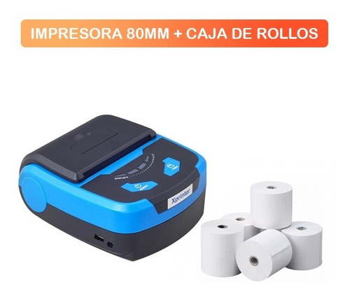 Pack Impresora Térmica Portátil 80mm + Caja De 40 Rollos