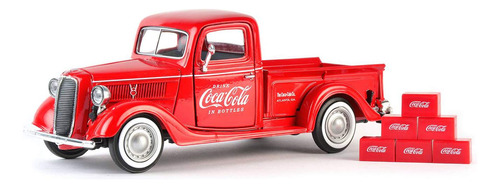 1937 Ford Pickup Truck Coca-cola Red 6 Botellas De Cartn Acc