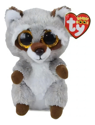 Beanie Boos Ty Raccoon Oakie de peluche, 15 cm, de juguete