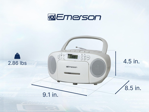 Reproductor De Cd Portátil Emerson Boombox Con Reproductor D