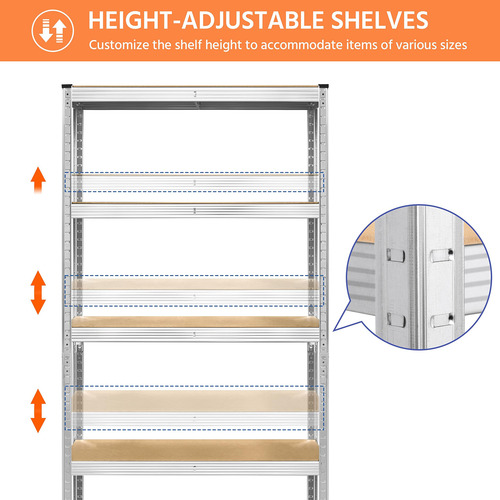 Estante De Almacenamiento De 5 Niveles Ajustable 90 Cm