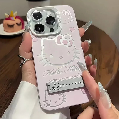 Funda De Teléfono Hello Kitty Heavy Duty Para iPhone 16, 15,
