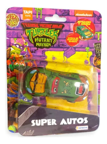 Super Autos Vehiculo A Fricción Coleccion Marvel Disney Cars Personaje Tortugas Ninjas Raph Mutant Mayhem