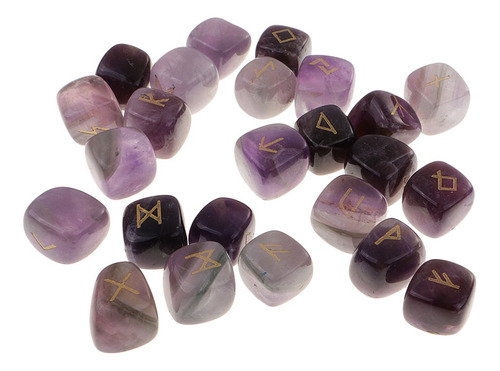 Runa Esculpida À Mão Pedra Preciosa Roxo