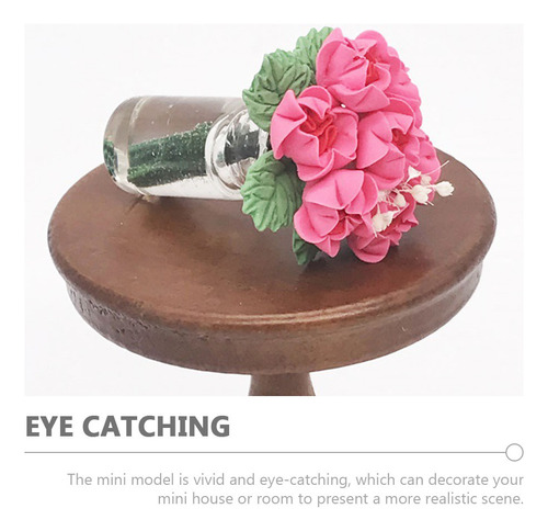 Adorno En Maceta Con Rosas Para Decoración De Mini Casa, Mic