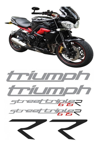 Kit Adesivos Compatível Street Triple 675 R 2013 Preta St010