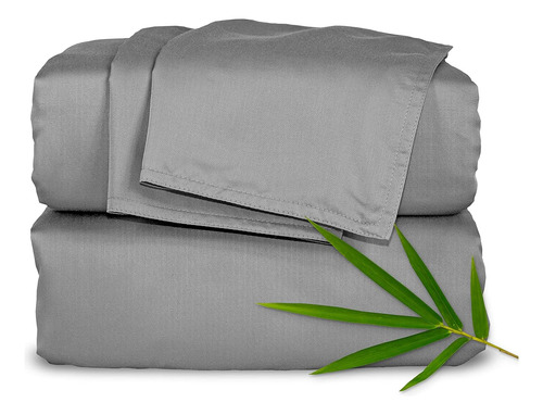 Juego Sabanas Pure Bamboo Tamaño Matrimonial Color Gris