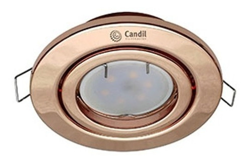 Imagen 1 de 6 de Spot Redondo Movil Cobre Gu10 + Lamparas Led 7w 220v