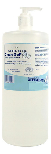 Antibacterial Farmacéuticos Altamirano clean gel fragancia neutra con dosificador 1 L