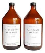 Comprar Set X 2 Botellon Dispensers Vidrio Ambar 1 Litro + Etiqueta