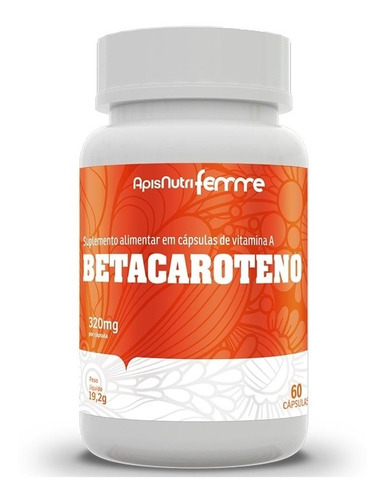 Suplemento Em Cápsulas Apisnutri Betacaroteno Minerais/vitaminas Sabor Natural Em Pote De 200g 60 Un