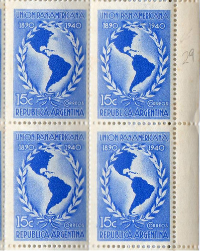 Argentina 1940. 15c Unión Panamericana Con Variedad. Nuevo