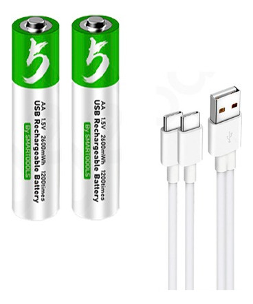 Pilas Recargables Tipo C Aaa 2 Unidades Blanco
