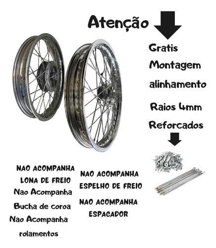 Par De Calha Tras/diant Honda Cg Titan Fan 160 Freio Disco