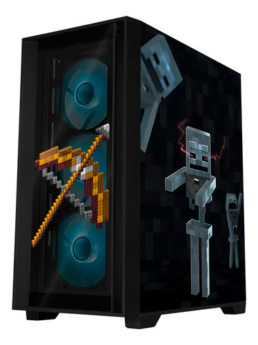 Gabinete Xtreme Pc Minecraft Skeleton Micro Atx Usb-c Argb