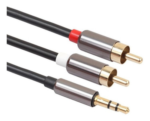 Imagen 1 de 9 de Cable De Audio 3,5mm Jack Plug Macho A 2 Rca Macho Aux