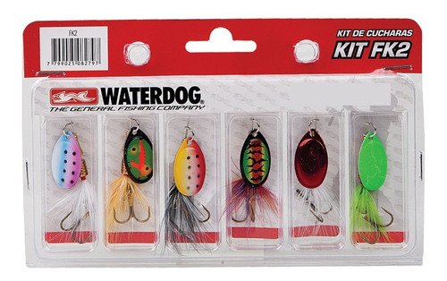 Kit Cucharas Para Pesca X 6 Cucharas Varios Colores Waterdog