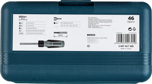 Imagen 3 de 7 de Set Bosch Con 46 Unidades Para Atornillar 2607017399