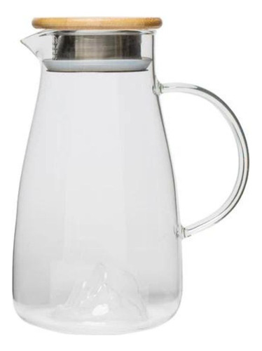 Jarra De Vidro C/ Tampa Inox E Bambu 1,5l - Vencedor