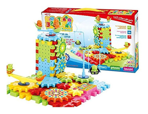 Juego Didáctico De Bloques Tipo Engranaje Con Motor, 81 Pzs