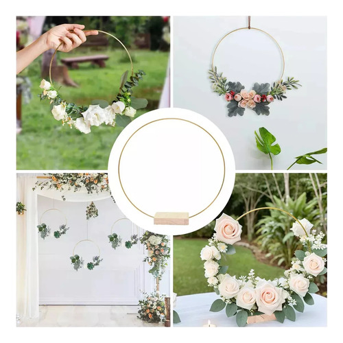 15pcs Centro De Mesa Con Forma Aro Floral De Metal Boda 30cm