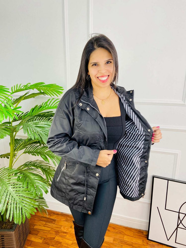 Imagem 3 de 5 de Parka Feminina Forrada Touca Removível