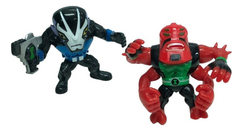02 Brinquedos Bonecos Ben 10 Quatro Braços E Rook (Usado)