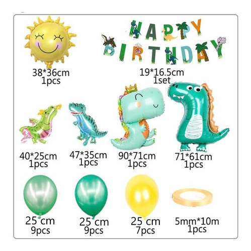 Baby Dinosaurios Globos De Cumpleaños Decoración Kit Fiesta