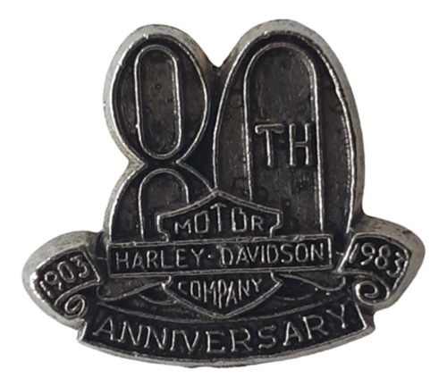 Pin Aniversario 80 Años Harley Davidson Vintage Colección