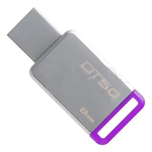 Memoria USB Kingston DataTraveler 50 DT50 8GB 3.1 Gen 1 plateado y violeta