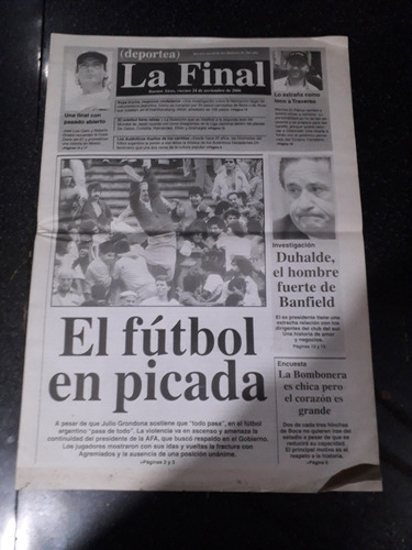 Diario La Final Deportea 24 11 2006 Duhalde Ginóbili Fútbol 