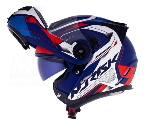 Capacete Articulado Norisk Ff345 Speedmax Azul Vermelho