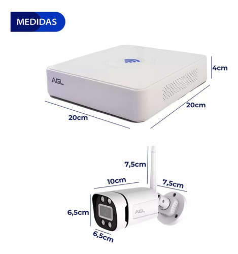 Kit Cftv Nvr Wifi Agl 4 Cameras Sem Fio Facil De Instalar