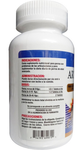 Imagen 2 de 2 de Artri-tabs Perros 60 Tabletas - Envíos A Todo Chile