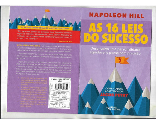 As 16 Leis Do Sucesso N° 7 - Personalidade ( Ed. Faro-2019-36 Pgs- Livreto Auto Ajuda ) (Usado)