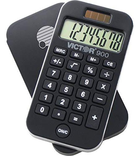 Calculadora Portátil Victor 900, Negra, 0.3 X 2.5 X 4.3