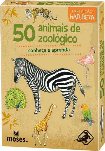 50 Animais De Zoológico, De Galapagos. Editorial Moses, Capa Mole, Edição Zoológico Em Português