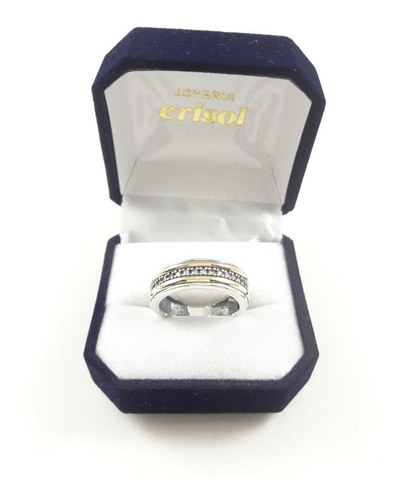 Anillo Para Dama En Plata Y Oro (a38)