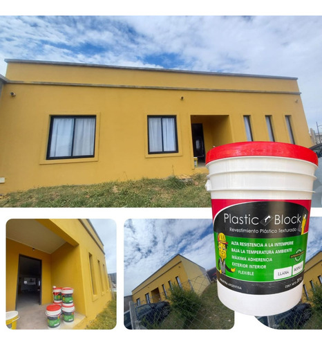 Revestimiento Plastic Block Texturado 15kg Rodillo Ocre
