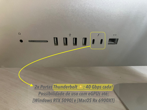 iMac 5k 27 Retina Macos 15 Sequoia + Windows10 1tb Ssd (Usado)