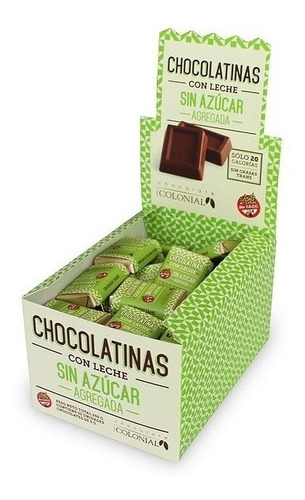 Chocolatinas Con Leche Sin Azucar Colonial - 50 Unidades