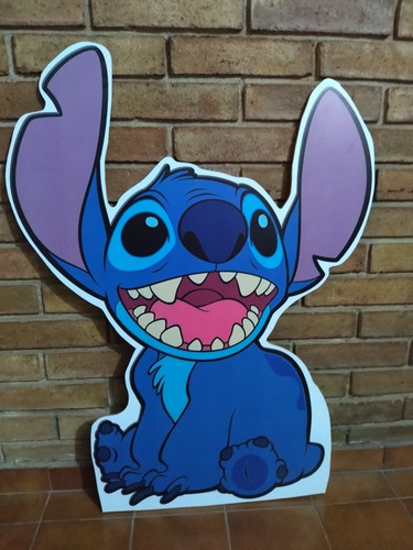 Stitch Gigantografía De Madera 80 Cm