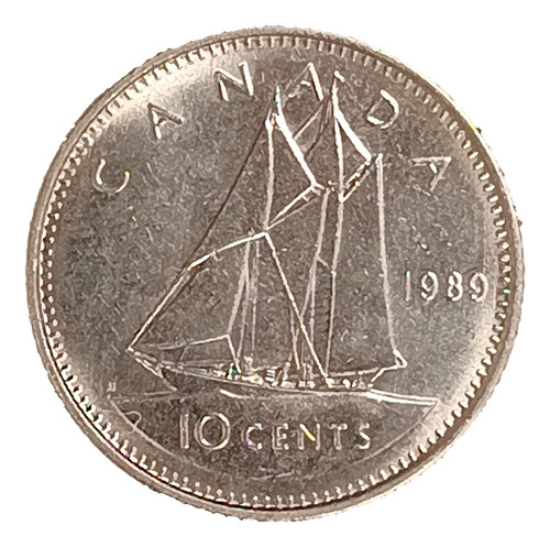 Canadá 10 Cents 1989 Excelente Km 77.2 Busto Pequeño