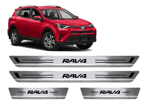 Imagem 1 de 2 de Soleira De Porta Aço Inox Escovado Toyota Rav4 - Todos