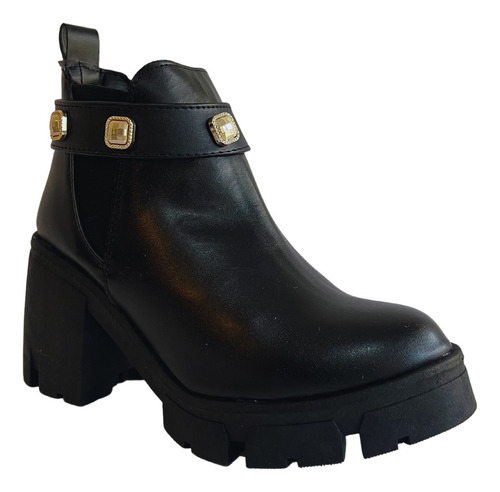 Bota, Botin De Moda Color Negro Para Mujer