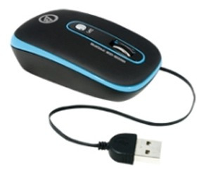 Mouse Retractil Usb Azul Cliptec 979 - Las Piedras