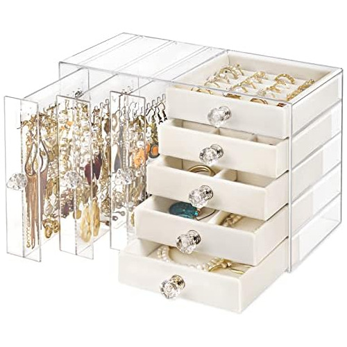 Organizador De Joyas De Acrílico, Caja De Pendientes T...