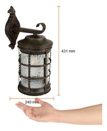 Farol Exterior Sobreponer, 20 W, Base E27, Tecnolite