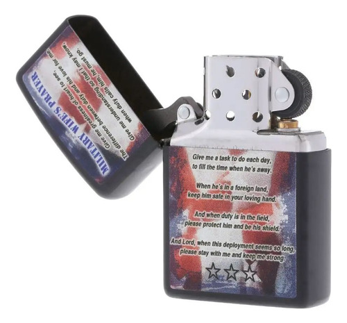 Encendedor Zippo Military Wife Pray Original Made In Usa Negro Military Wife Pray - Esposa Militar Rezo