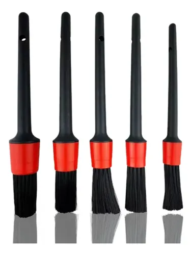 Kit 5 Pincel Para Lavação Detalhamento Automotivos Motos